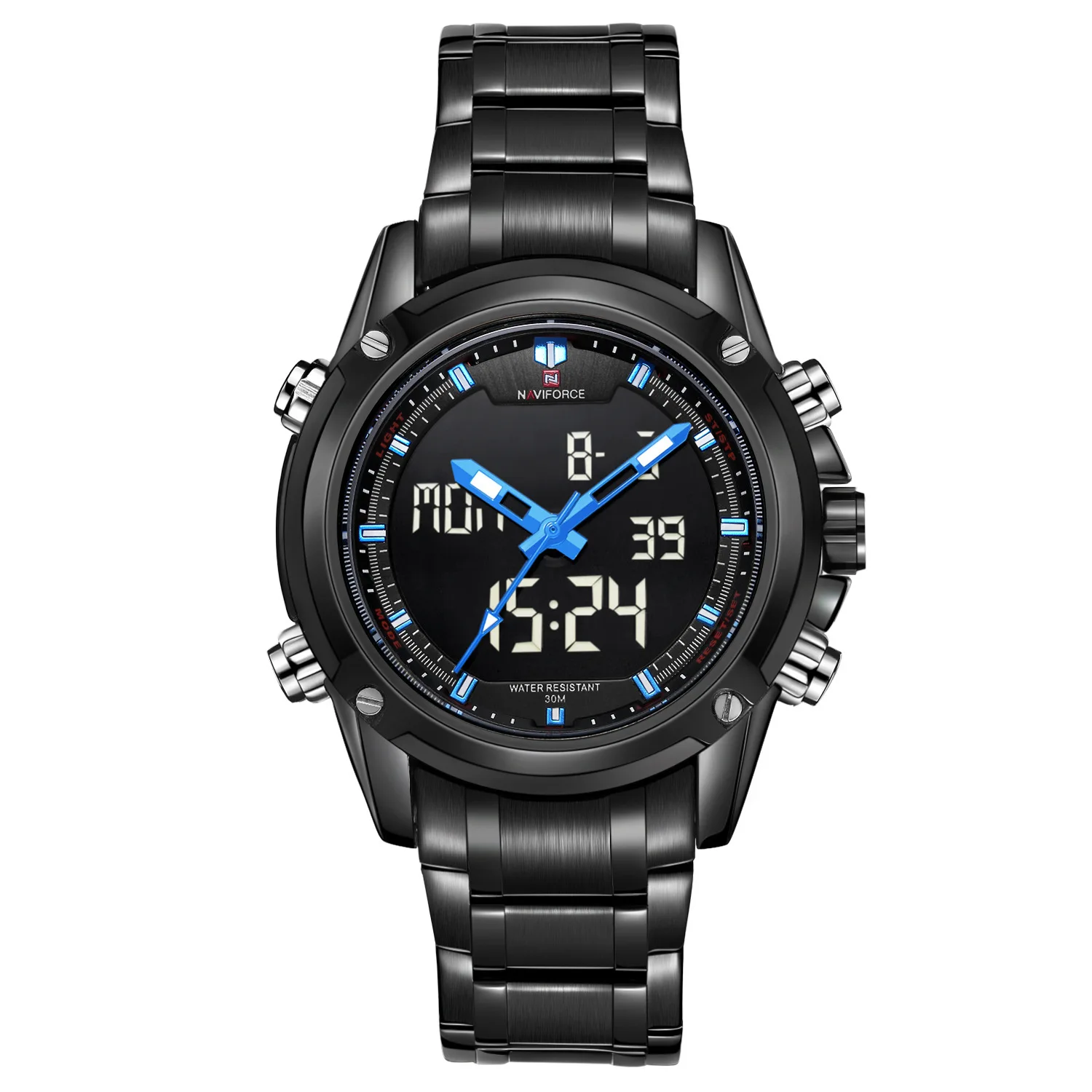 

Naviforce Xiang 9050 Men Dual Display Quartz Watch 2019 New Style Fashion Waterproof Steel Watch