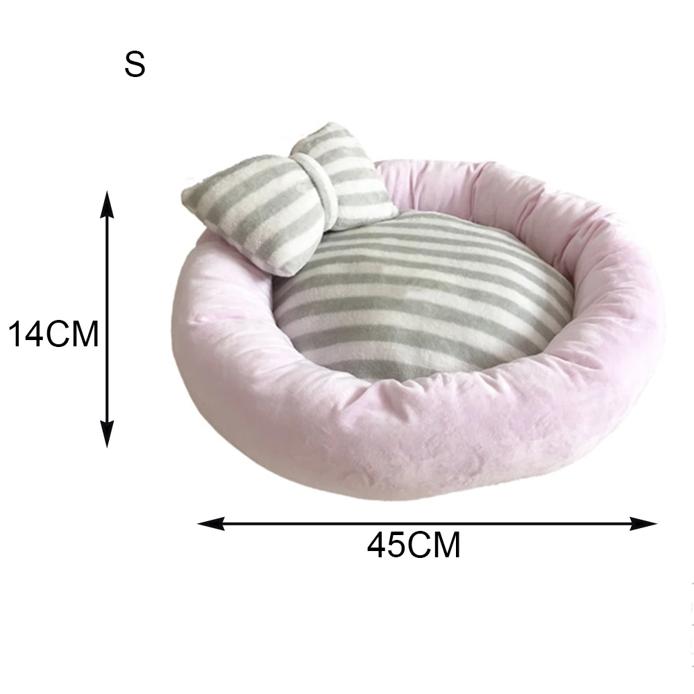 Зимние теплые коврики для кошек и собак, круглые подушечки для щенков, мягкий бархатный диван-лежак для котенка, щенка, кошки, гнездо для