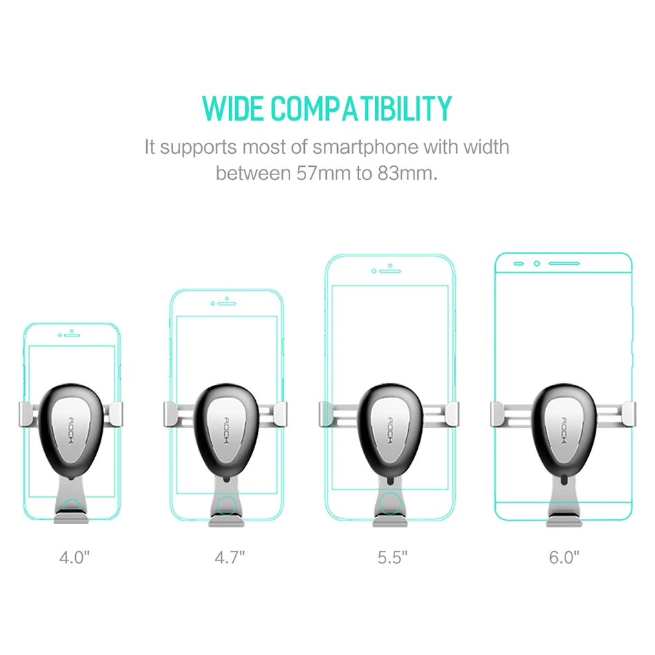Автомобильный держатель для телефона ROCK Dashboard Gravity с поворотом на 360 градусов, регулируемая подставка для мобильных телефонов