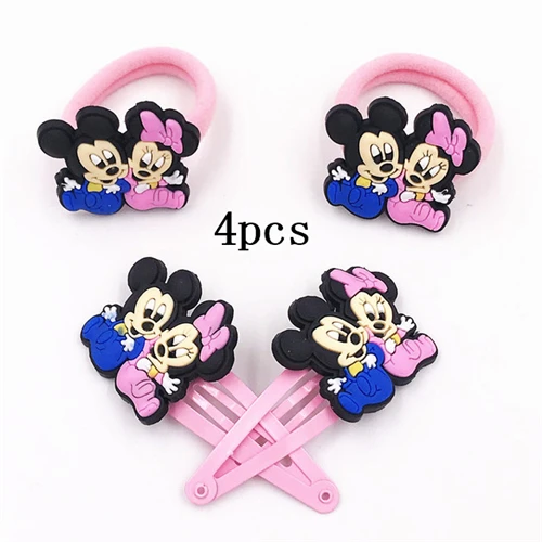 11--4pcs 4 шт., Минни, Микки, бантик для головы, узел для девочек, Микки, Лол, заколка для волос, аксессуары для волос, заколки для волос, для макияжа, нейлоновые резинки для волос - Цвет: 11--4pcs