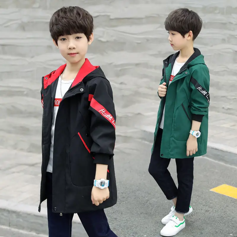 

Children's Windbreakers Water Proof Jacket For Boy Kids 2019 Spring Autumn Warm Teenagers Coat Hoodies