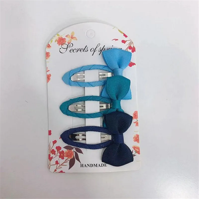 set 6 5 компл./лот модные милые Карамельный цвет BB Клип заколки дети бантом ленты заколки для волос Луки заколки для волос Веревка для девочек детские аксессуары по уходу за волосами - Цвет: set 6