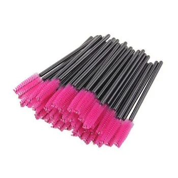 

100pcs Disposable Eyelash Mascara Brushes Wands Applicator Makeup Brush Kits (Rose Red)