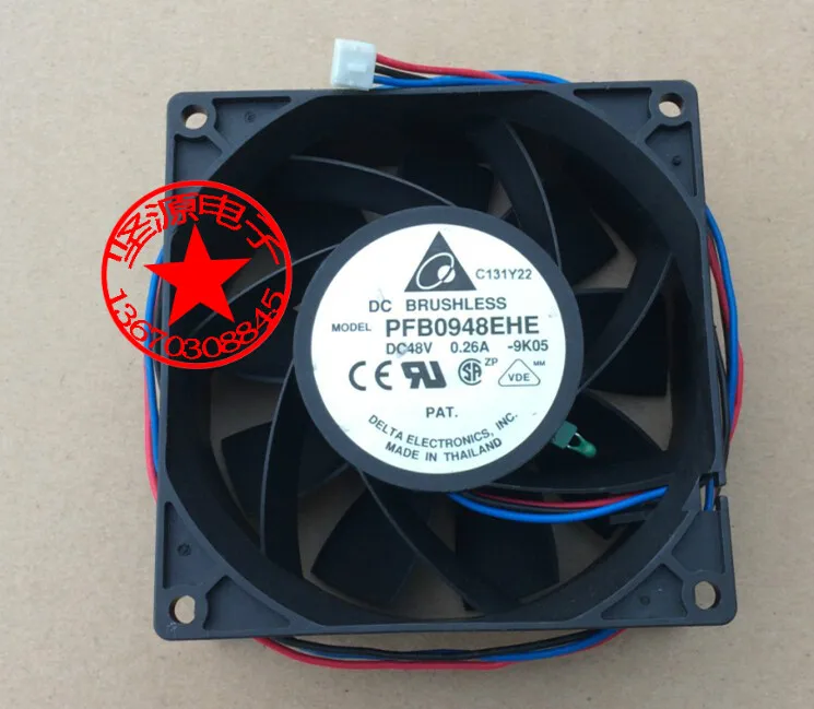 

Серверный охлаждающий вентилятор Delta Electronics PFB0948EHE 9K05, постоянный ток 48 В 0,26 А, 90x90x38 мм, 3 провода