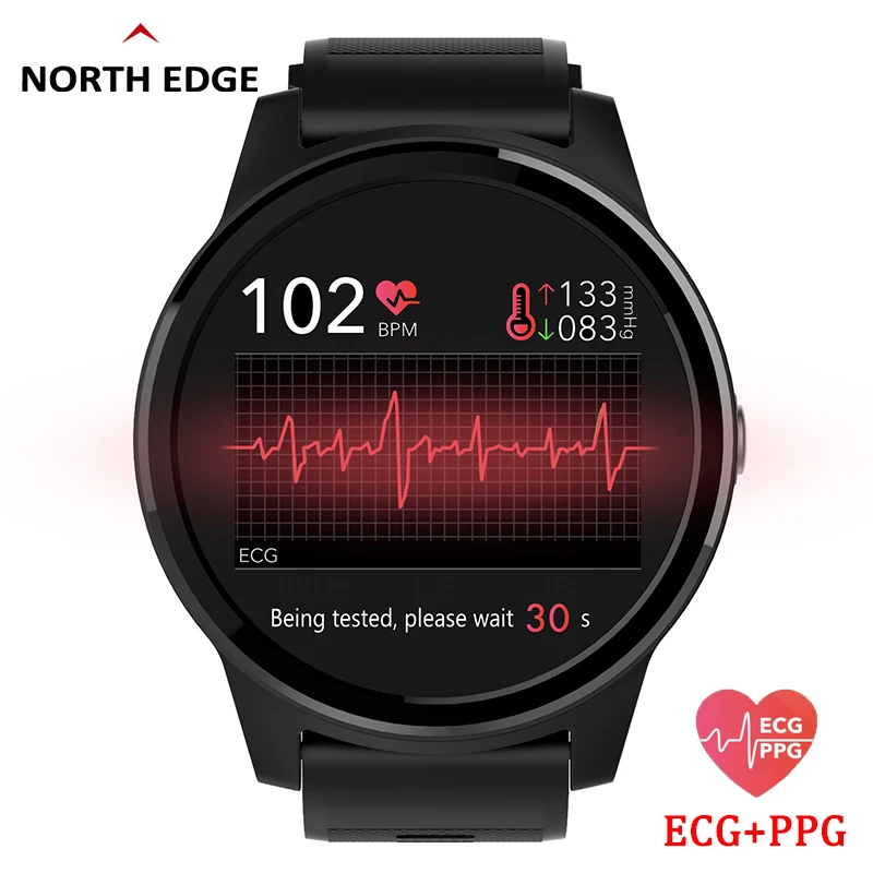 $37.9 North Edge Smart Ppg+Ecg Blood Pressure Men Women Watches Fitness Tracker Heart Rate Monitor Pedome