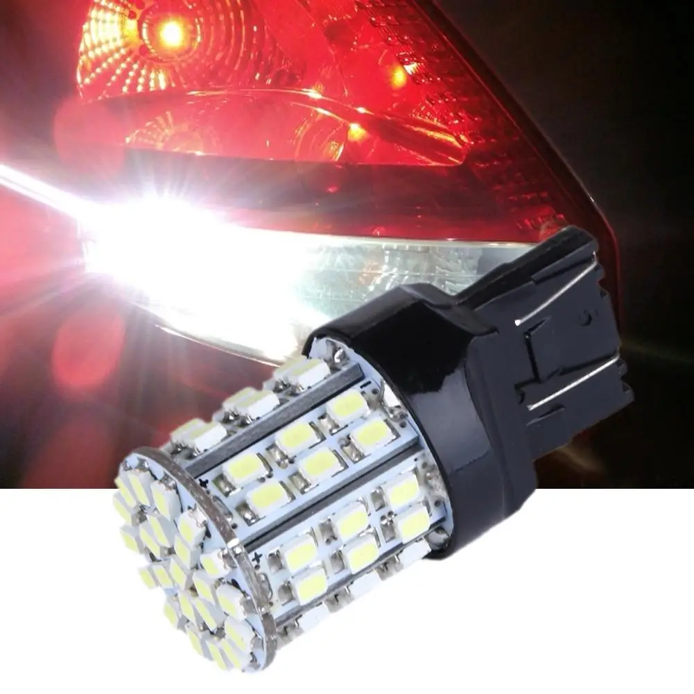 T20 W21W 7443 7440 LED 64-SMD 1206 ڵ ڵ   극ũ Ʈ   ȭƮ 12V 1.5W 6000K,  ׼, 2 