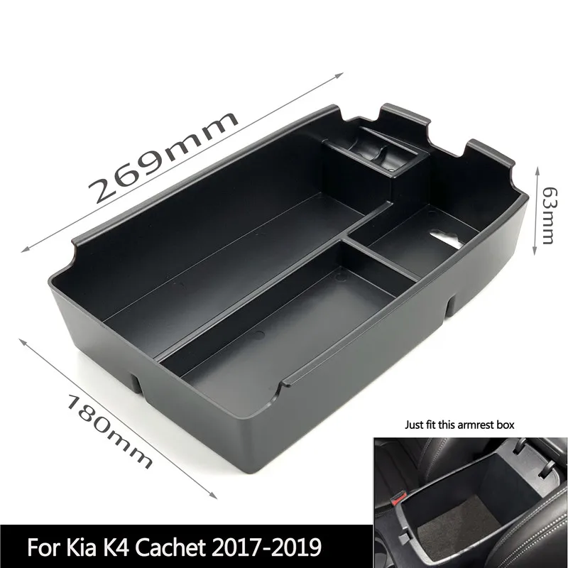 for K4 Cachet Автомобильные аксессуары, центральный подлокотник, ящик для хранения, лоток для KIA K2 Rio K3 K4 Cachet K5 KX3 Sporage QL KX5 KX7 Forte Sorento BORREGO - Название цвета: for K4 Cachet