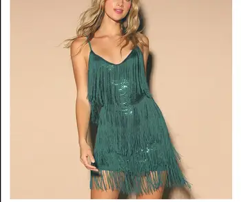 

Tassel Sexy Dress Sequined Fashion Night CLbu Celebrity Bodycon Evening Party Dresses
