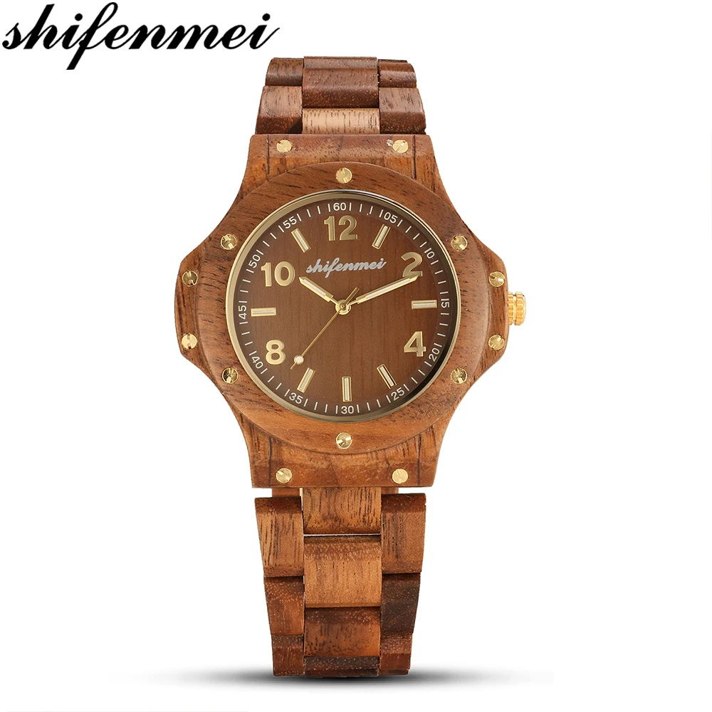 

Shifenmei Wooden Watches Quartz Watch Men 2019 Bamboo Modern Wristwatch Analog Nature Wood Fashion Mens Watches relogio feminino