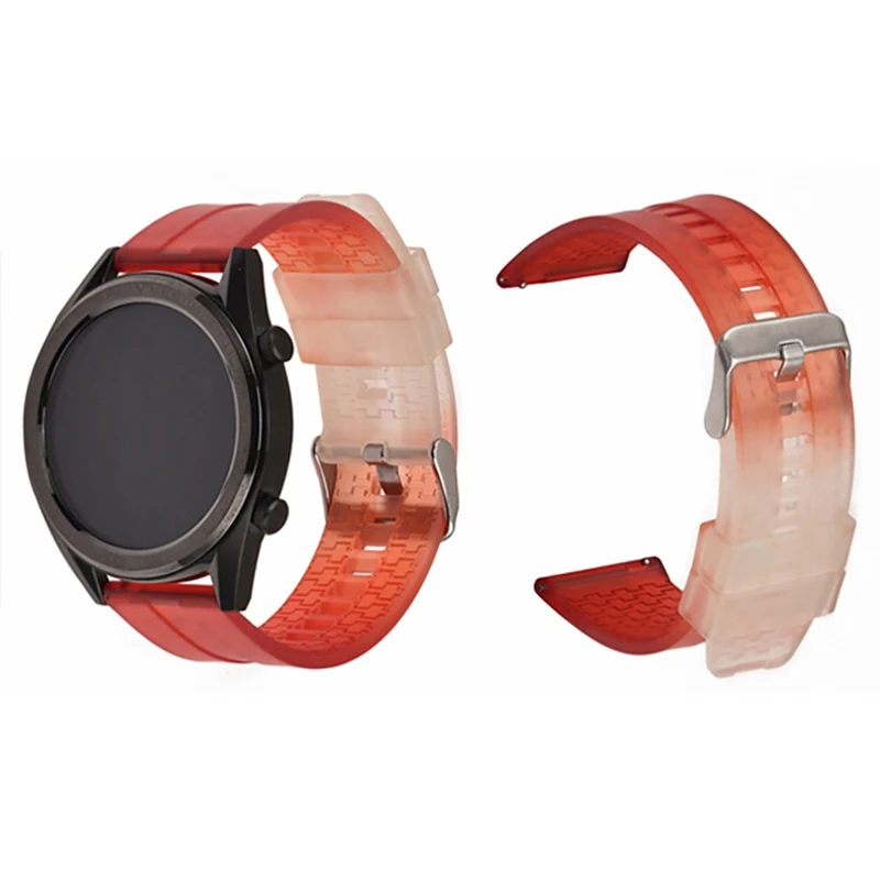 22 мм спортивный силиконовый ремешок для браслета, применимый для huawei GT SmartWatch с необработанными ушками, ремешок из ТПУ, Универсальные часы, ремешок 22 мм