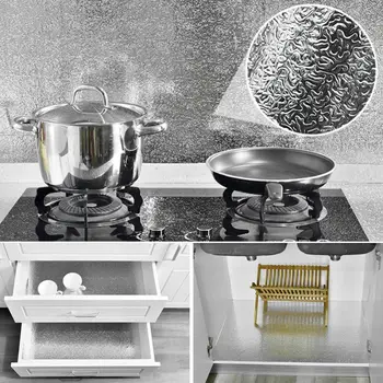 

Kitchen Oil Stickers Thickened Waterproof Self-adhesive Paper Stick Cabinet Kitchen High Temperature Decor V7X7