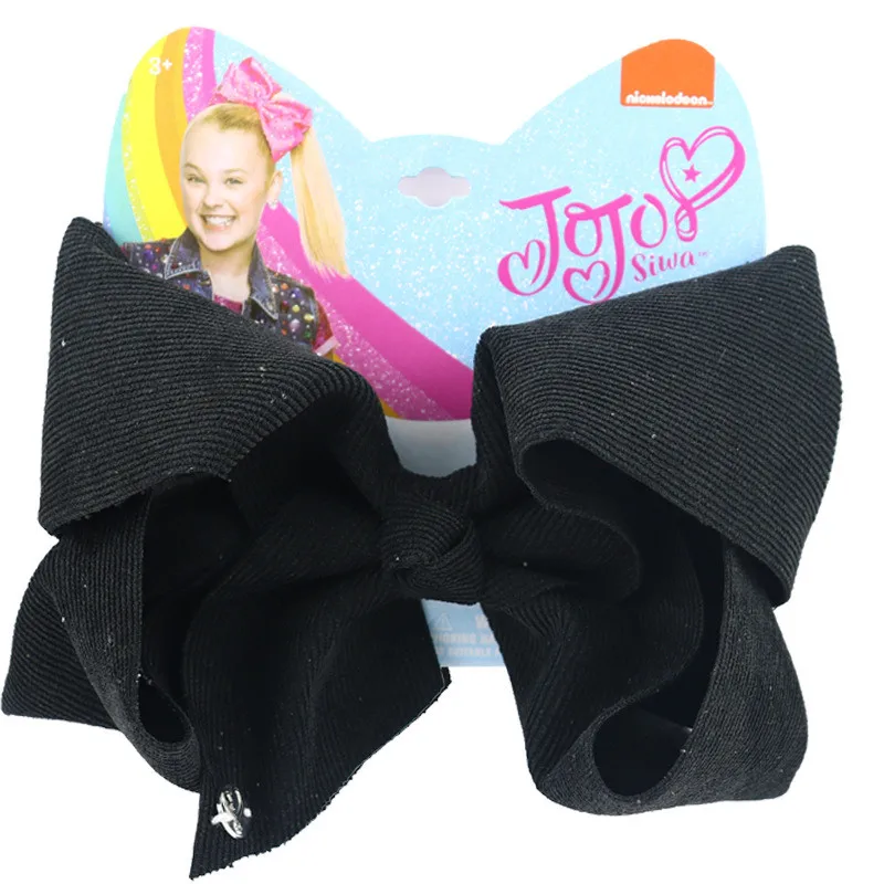 Новые 8 дюймов Jojo банты/Jojo Siwa большие банты для волос для девочек заколки для волос ручной работы Твердые бархатные заколки для волос вечерние Детские аксессуары для волос - Цвет: 7