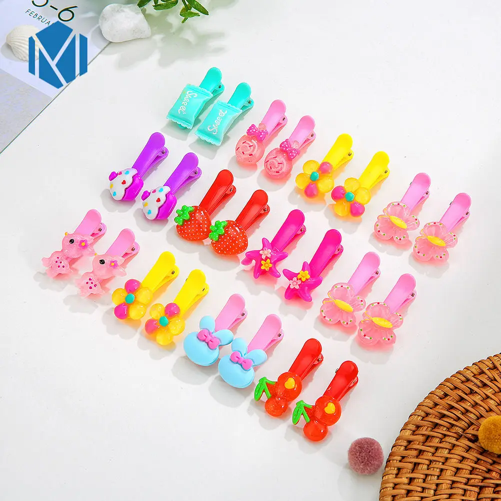 M MISM 24 шт./лот, фруктовый карамельный цвет, цветок, животное, дети, девочки, милые детские модные заколки для волос, заколки, заколки, аксессуары для волос - Цвет: 24pcs strawberry