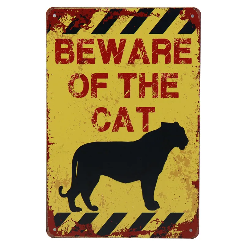 Остерегайтесь лося кошка собака плакат табличка Стиль Живопись Ретро винтажные металлические знаки жестяная пластина наклейки 30X20 см H47