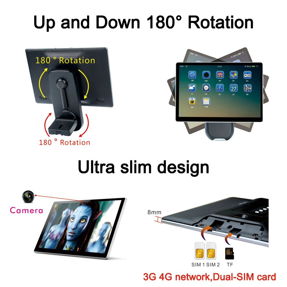 ZWNAV Car display HDMI USB 10.1 inch Android 8.1 car headrest Monitor 1080P HD touch screen WIFI Bluetooth Ultra-thin MP5 video