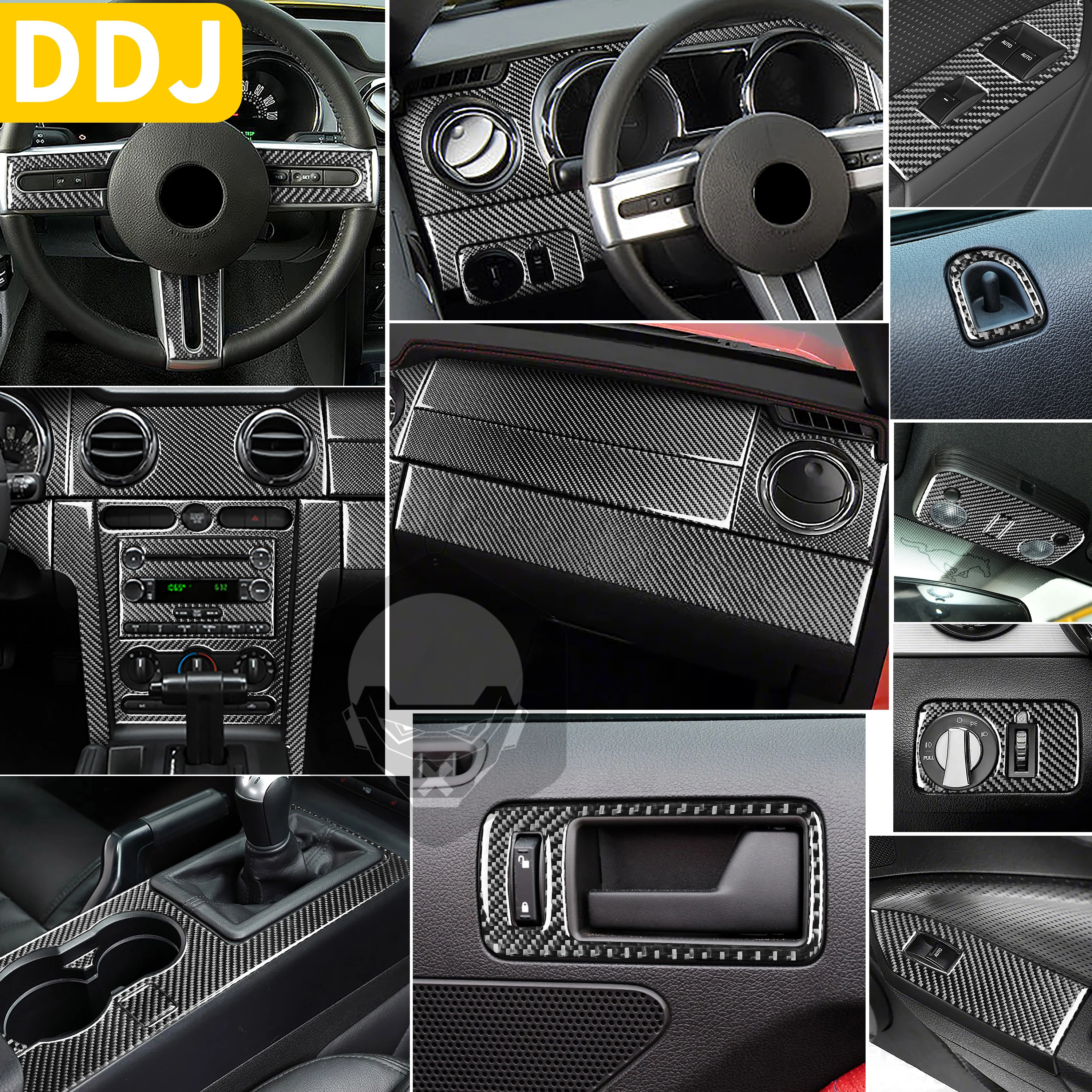 Для Ford Mustang GT 2005 2006 2007 2008 2009 S197 мягкие наклейки из углеродного волокна для