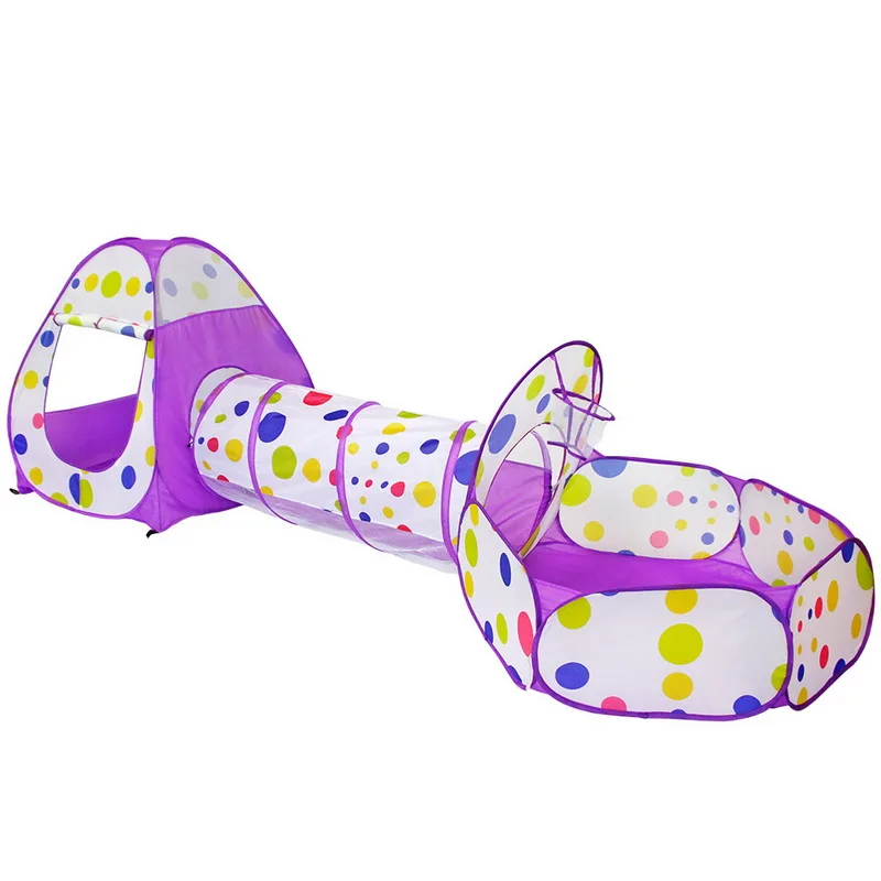 3pcs Set Play Tent Baby Toys Ball Pool For Children Tipi Tent Pool Ball Pool Baby Tent House Crawling Tunnel Ocean Kids Tent - Цвет: Tent 05