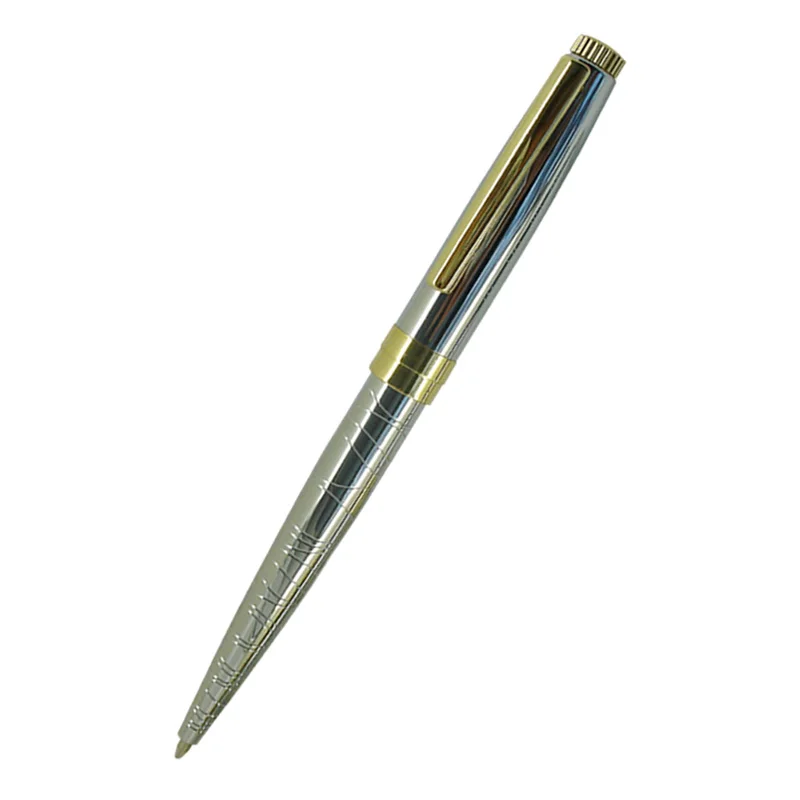 

ACMECN Hot Sale Popular Ball Pen Brass Luxurious Unisex Pen for Birthday Gifts with Silver Geometry Pattern Ballpoint Pens