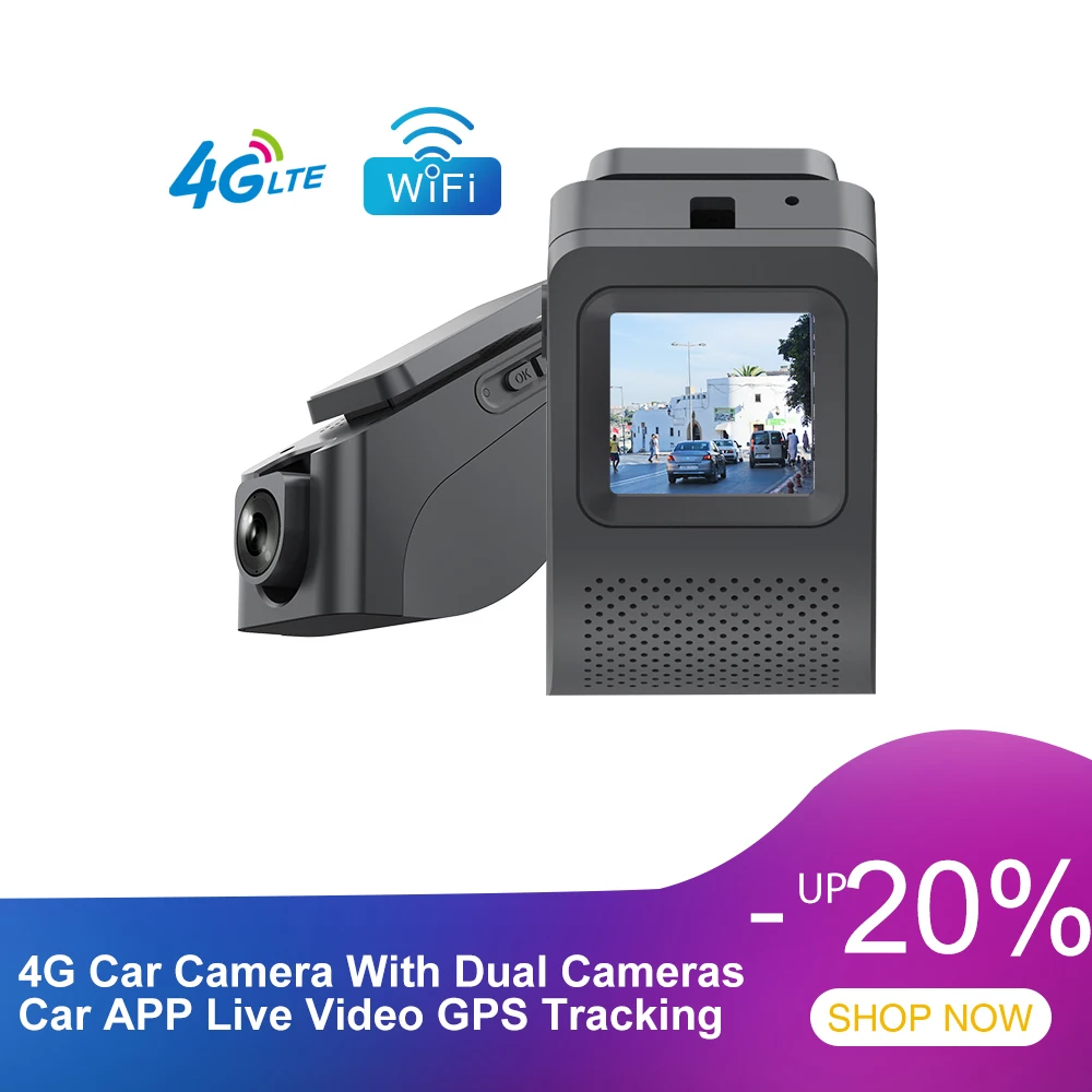 Car Camera With 4G Dual Cameras APP Live Video GPS Tracking Wifi Remote Monitoring Dash Cam 1.5inch DVR Recorder Free Track | Автомобили и