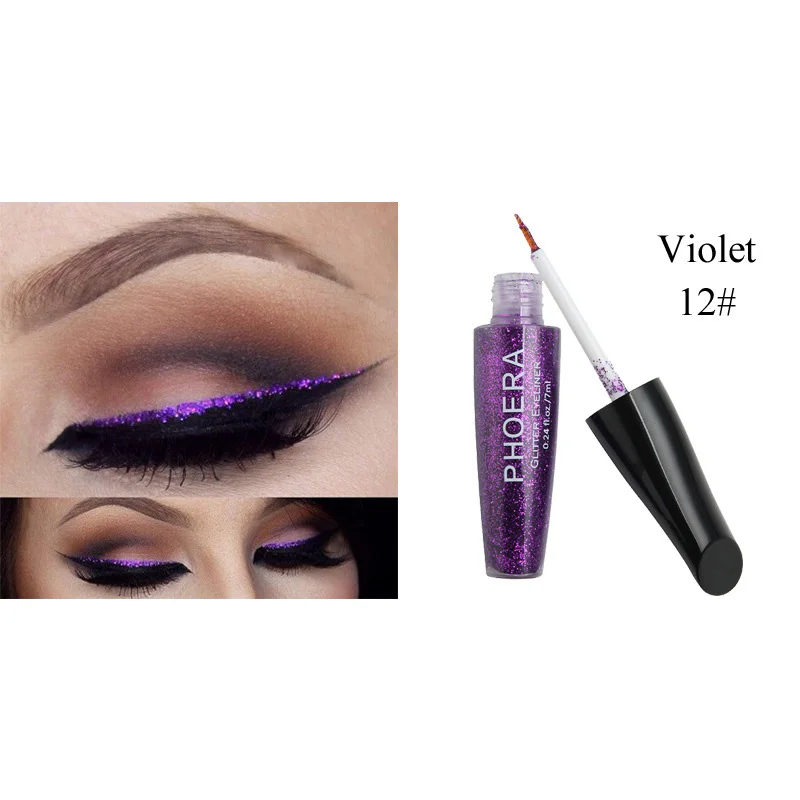 Violet Горячий Блестящий подводка для глаз долговечная жидкость Блестящий макияж тени для век, подводка для глаз Высокое качество Новая мода для женщин J3 - Цвет: Violet