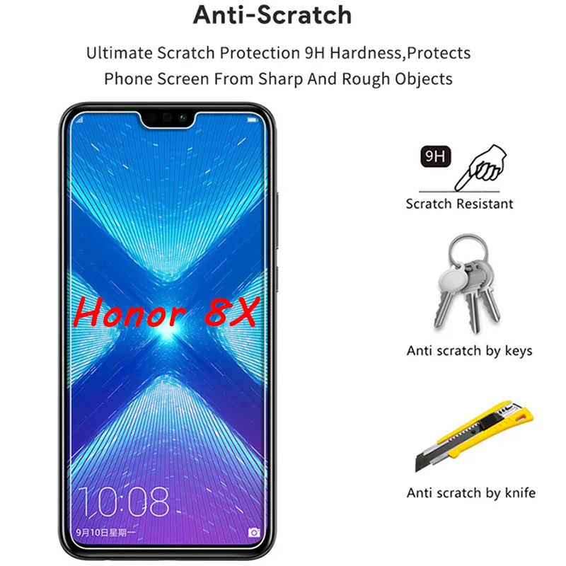 Защитное стекло для смартфона Honor 8X закаленное Huawei Max 8 X View 10 Lite|Защитные стёкла и
