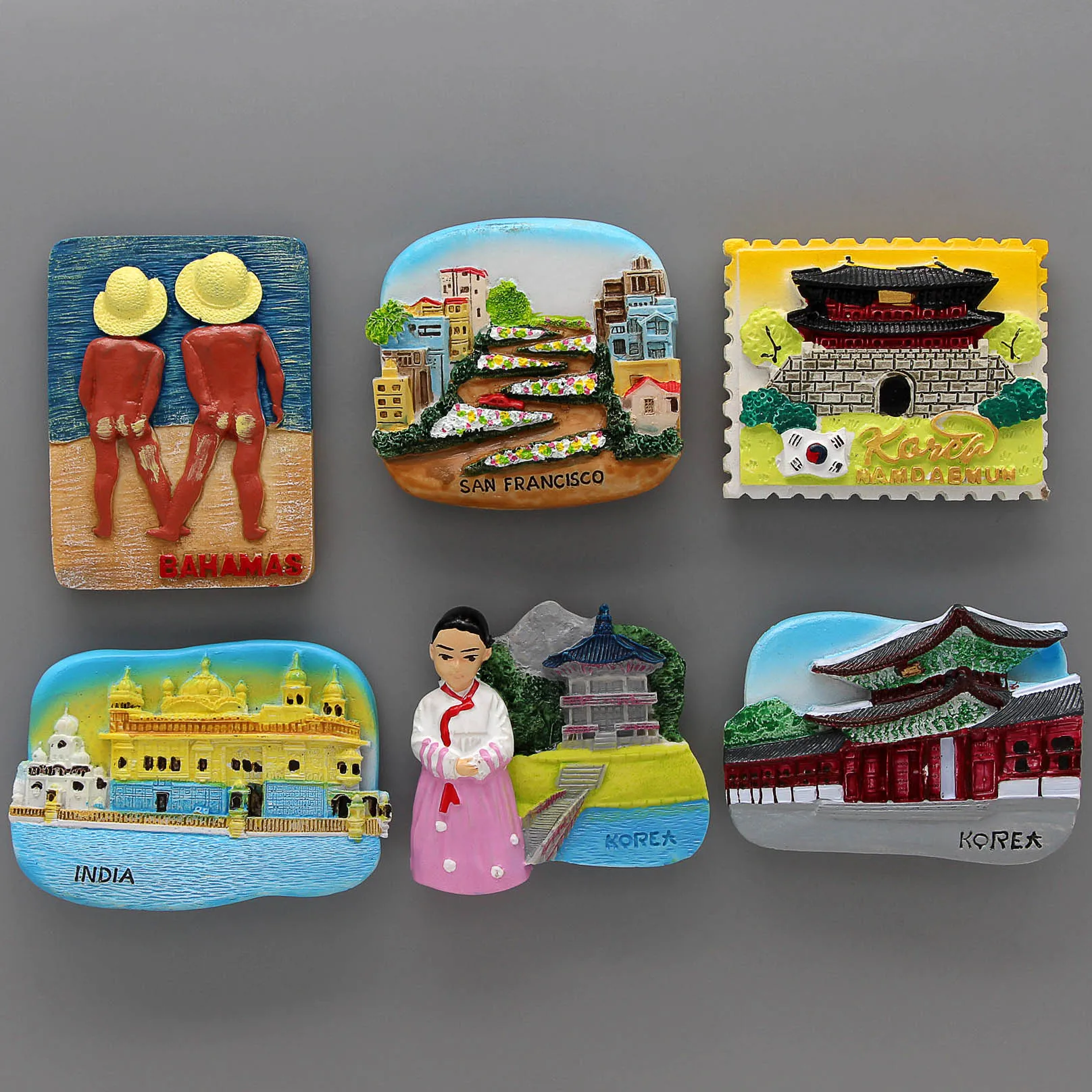 Fridge Magnets South Korean Tourist Souvenir Magnetic Refrigerator Girl Bahamas Beach Boy Indian Taj Mahal Home Decoration Gift Fridge Magnets Aliexpress