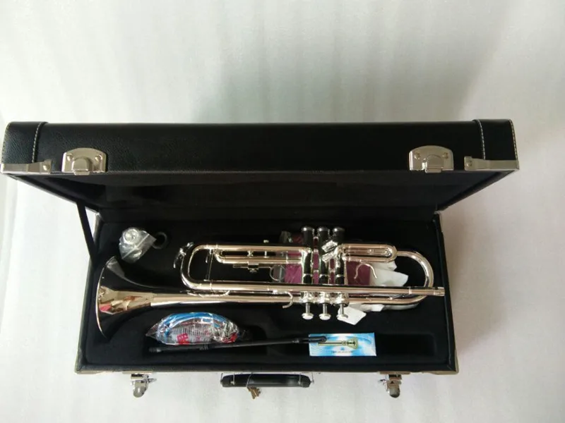 New Stradivarius Silver Trumpet Music Instrument Bb flat trumpet preferred New trumpet super professional performance p