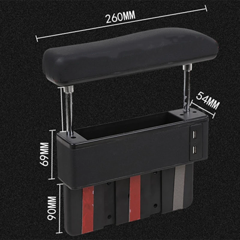 Universal Car Adjustable Increase Armrest Box Central Lift Elbow Support With USB Charging Hole Interior Car-Styling Accessories