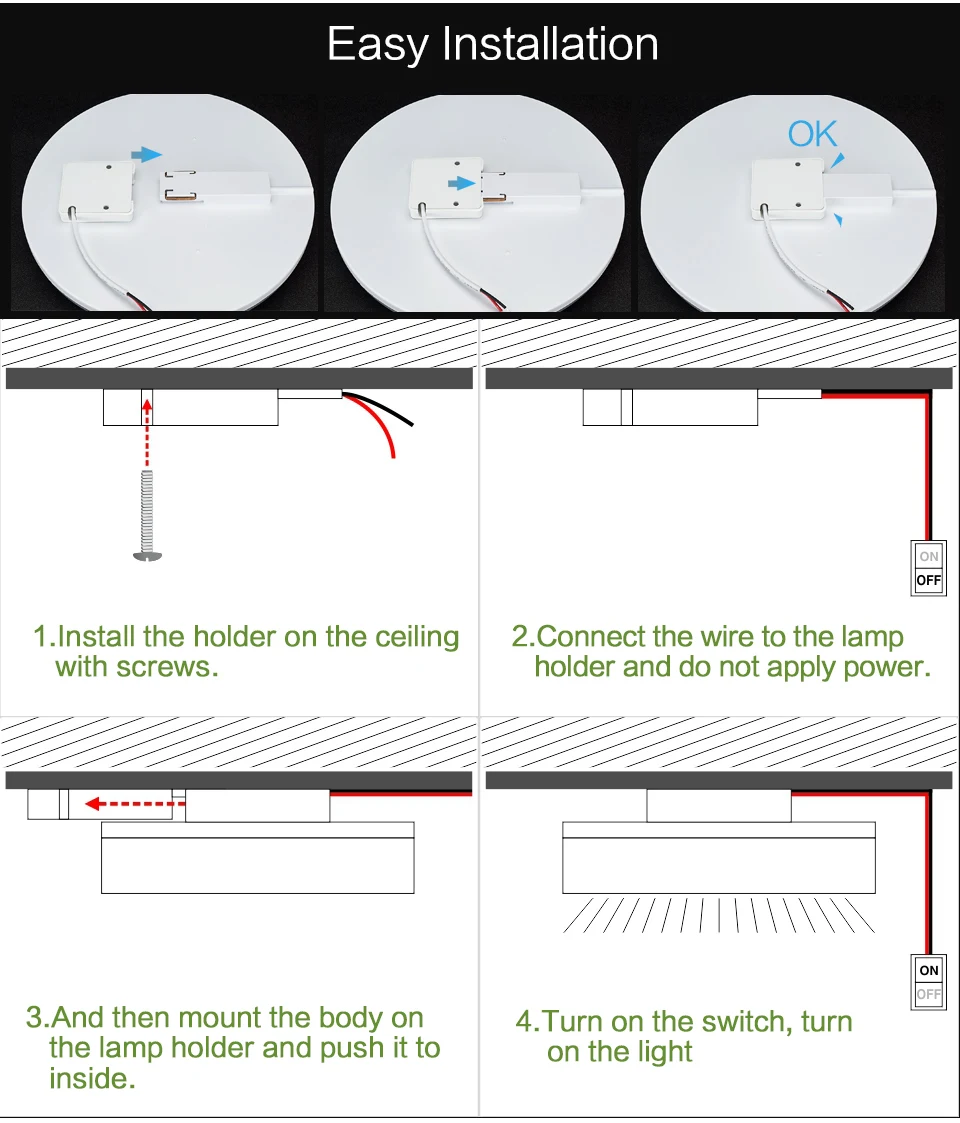 LED Ceiling Lights PIR Motion Sensor Light Indoor 9W 13W 18W 24W 36W AC85-265V Ceiling Lamp For Hallways Closet Rooms Stairways ceiling light fixture