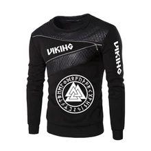 2020 neue Odin Viking Valhalla Frühling Und Herbst Stil Komfortable Rundhals Patchwork Mode Wilden Freizeit Hip-hop Fitness tops