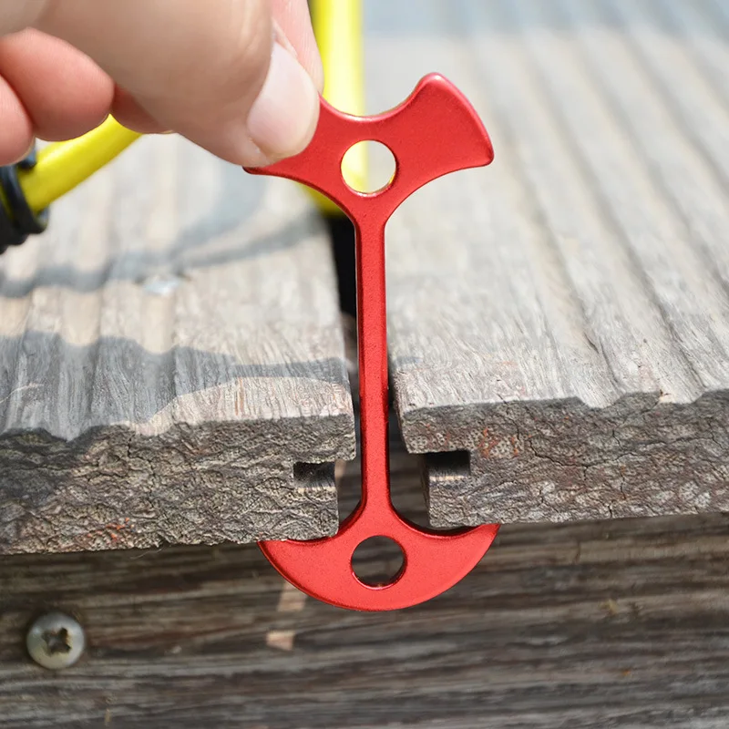 

Aluminum Alloy Fishbone Rope Buckle Tent Windproof Rope Anchor Buckle Deck Camping Umbrella Anchor MYDING