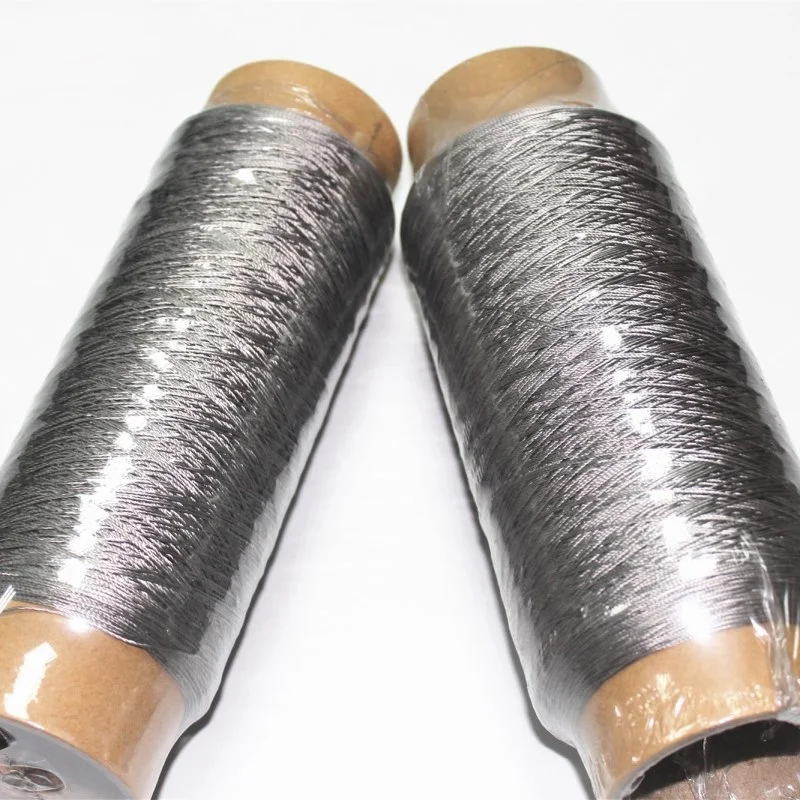 

0.25mm316L stainless steel metal sewing thread yarn high temperature resistant conductive wire heating line grey 1900m/kg