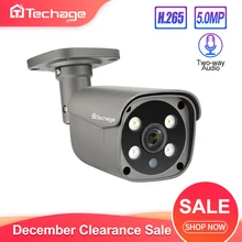 Techage H.265 5MP безопасности POE IP камера обнаружения человека Открытый двухстороннее аудио видео наблюдения AI камера ONVIF для NVR системы
