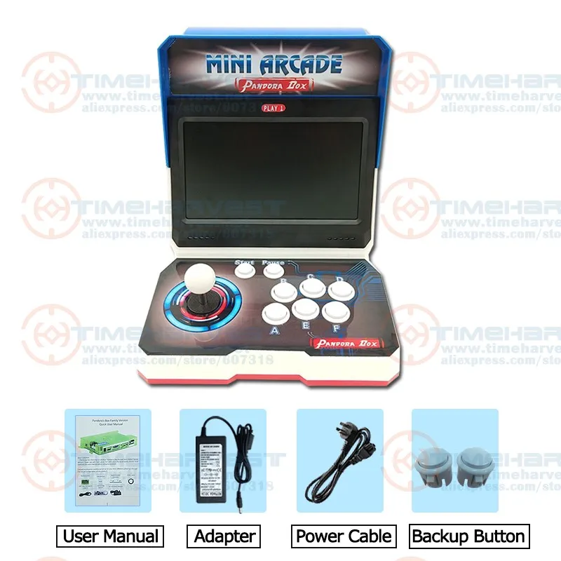 Pandora Box 9D 2500 В 1 пластиковая мини-Аркада 10 дюймов двойной экран 2 игрока бартоп с 3D играми TEKKEN& mmoral Kombat