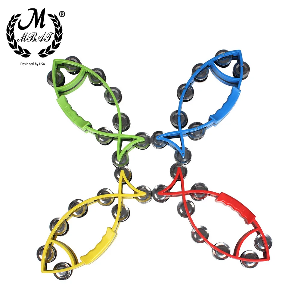 M MBAT Hand Bell Tambourine Rattle Metal Bell Percussion Kid Toys Children's Early Education Tool Baby Toy Musical Instrument