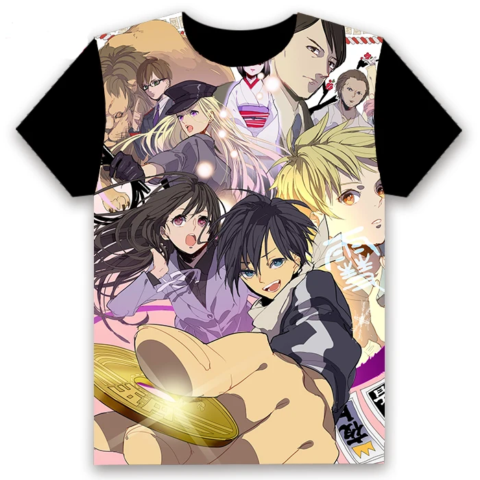 Футболка аниме Noragami YABOKU Iki Hiyori Yukine Косплэй с коротким рукавом унисекс Повседневное черная футболка Летняя мода смешные футболки, топы