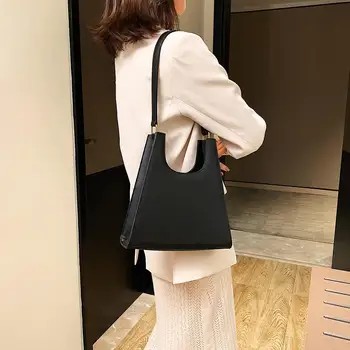 

Hot Sale Handbags Classic Women Leather Handbag Pure Color Retro Shoulder Bag Elegant Travel Totes Leisure Daily Shopping