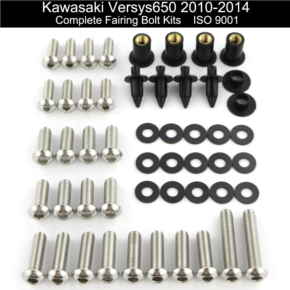 

For Kawasaki Versys 650 2010 2011 2012 2013 2014 Complete Full Fairing Bolts Kit Speed Nuts Covering Bolts Screw Stainless Steel