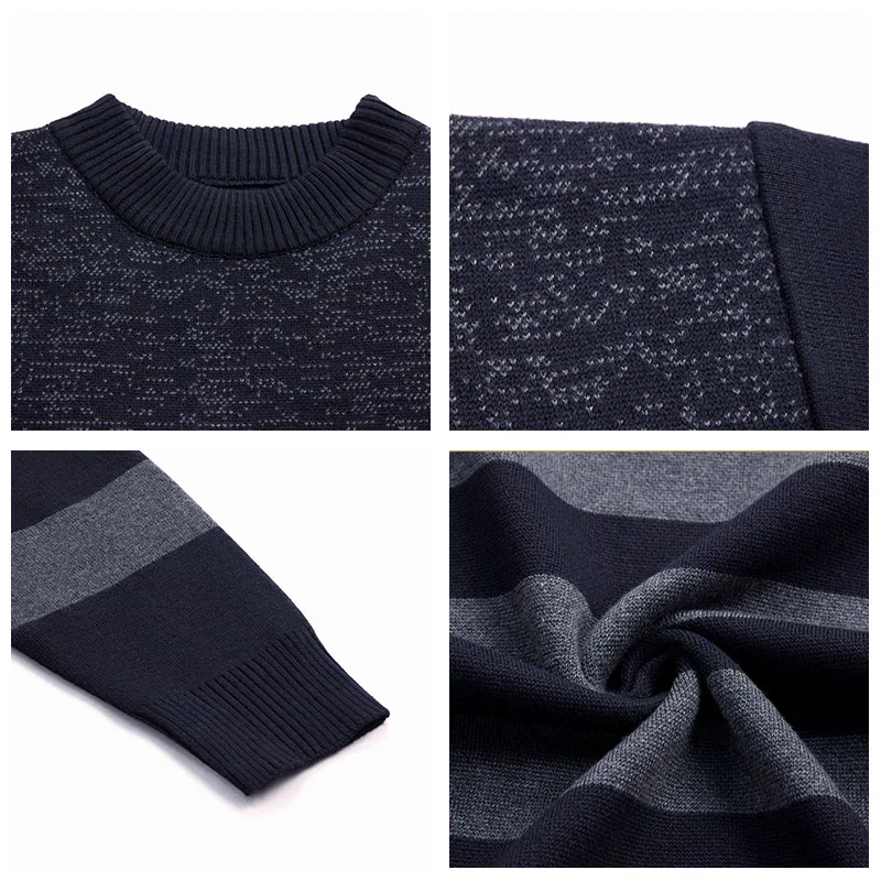 Hot Product HIYSIZ Brand 2019 Autumn Winter Streetwear Pull homme knitted strip mensweater O-neck warm sweaters Men clothes clothes H3022