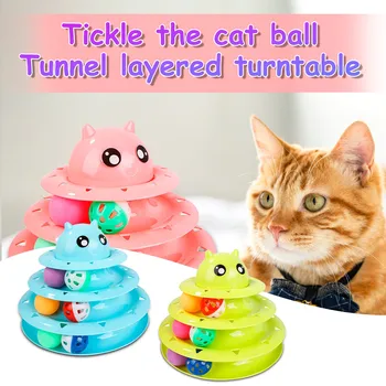 

Pet Toy Three-layer Turntable Track Funny Baby Number Board Game Monkey Pig Cat Animal Kid Learning Math Turntable Bell Pet Toy