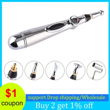 

Electronic Acupuncture Pen Electric Massage Meridians Laser Therapy Relief Body Pain Anti-wrinkle Beauty Care Massager Tools