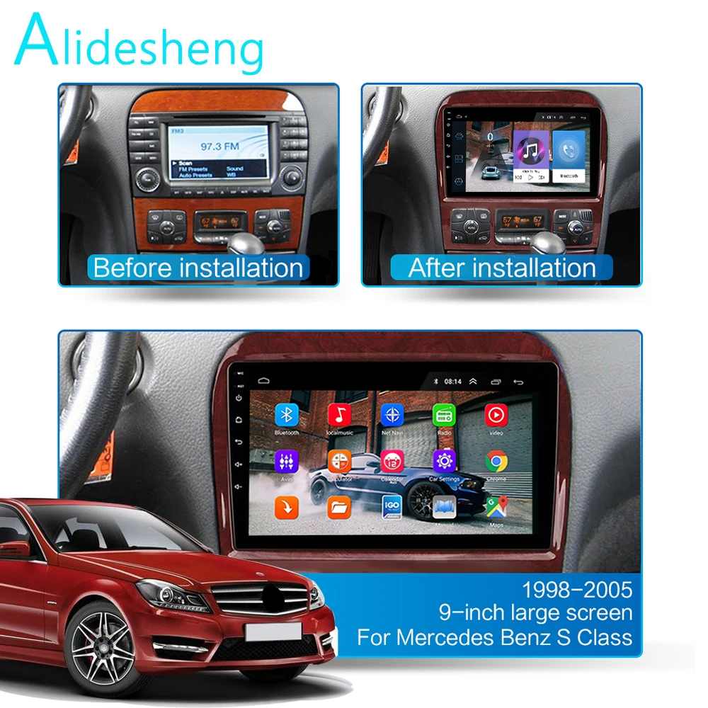 2G+ 32GB 2.5D 2Din Android 8,1 автомобильный dvd мультимедийный плеер gps для Mercedes Benz S Class W220 S280 S320 S350 S400 S430 S500 S600