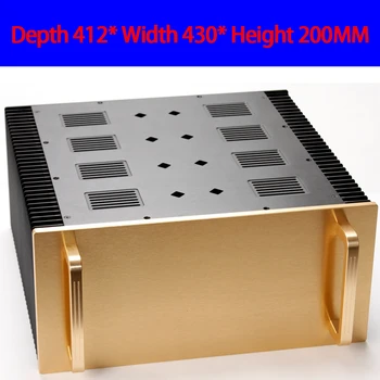 

412*430*200MM CJ-152 All Aluminum Class A Amplifier Chassis Box House DIY Enclosure with Feet Handle Amplifier Case Shell