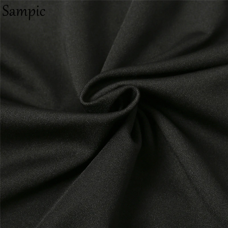 Sampic, сексуальное, элегантное, с вырезом лодочкой, черное, Сетчатое, женские, вечерние, для клуба, с открытой спиной, летнее, облегающее, с запахом, мини платье