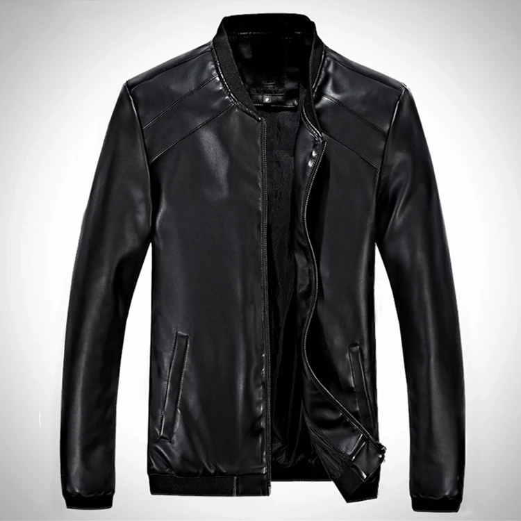 Кожаная куртка в стиле локомотив - Цвет: Black