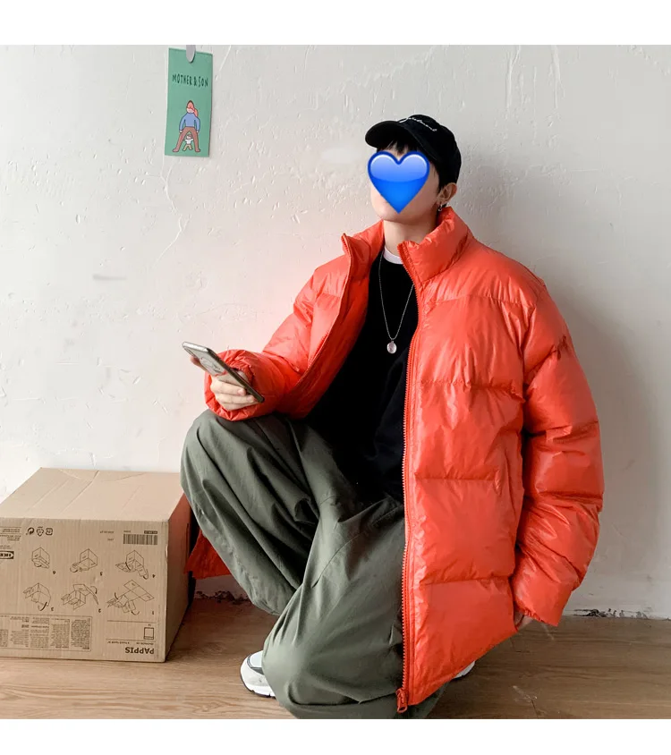 Liketkit, мужское пальто с пузырьками, зимние куртки,, одноцветные, повседневные, со стоячим воротником, толстые, теплые парки, пальто, мужские, свободные, корейские пары, верхняя одежда