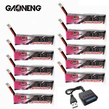 Gnb 1s 3.8v hv 4.35v 450mah lipo bateria 80c/160c com plugue ph2.0 para rc fpv zangão m80s tiny7 beta75s emax tinyhawk snapper7