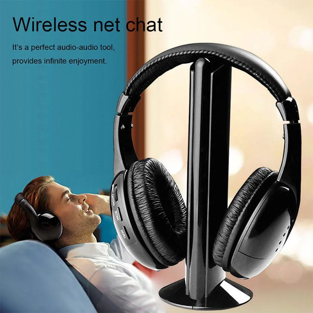 New Arrival Foldable Wireless Headphone Gaming Headset Cordless Earphones with RF Mic for PC TV DVD CD MP3 MP4