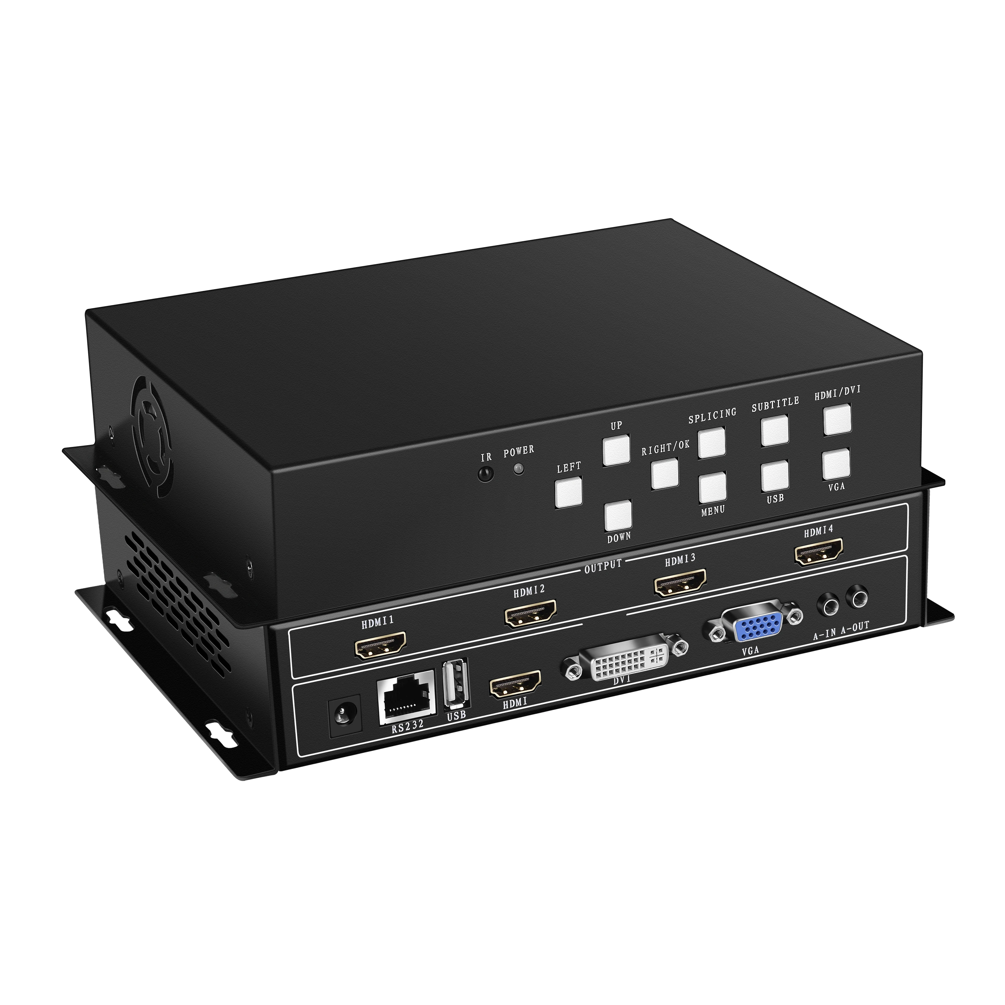 YiiSPO 4 канала ТВ видео настенный контроль Лер 2x2 1x3 1x2 HDMI DVI VGA USB видео процессор RS232 управление для 4 ТВ Сращивание
