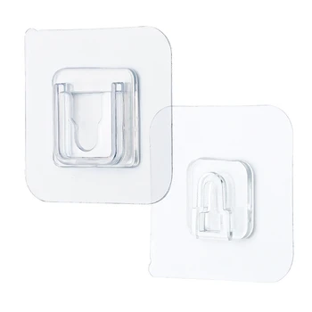 

40 Pcs Double-Sided Adhesive Wall Hooks,Strong Hooks for Kitchen&Bathroom,Sucker Wall Hooks